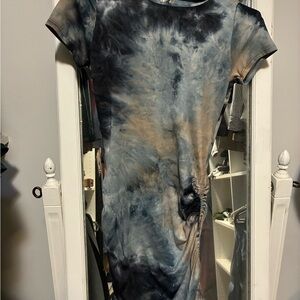 Windsor Blue and Gray Tie-Dye Mini Dress